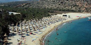 Πανοραμική εικόνα από παραλία της Κρήτης
