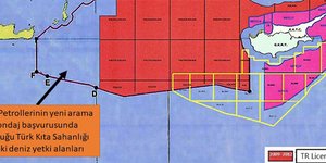 Τουρκικός χάρτης για τις γεωτρήσεις 