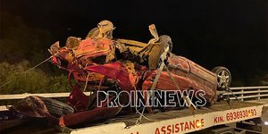Αυτοκίνητο διαλυμένο μετά από τροχαίο δυστύχημα