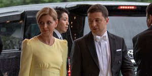 Ο πρόεδρος της Ουκρανίας Βολοντίμιρ Ζελένσκι με την σύζυγό του Ολένα