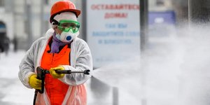 Απολύμανση δημόσιου χώρου στη Ρωσία 