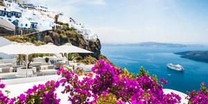 μπουκαμβίλια στη Σαντορίνη