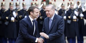 Γαλλία Εμανουέλ Μακρόν και Ρετζέπ Ταγίπ Ερντογάν