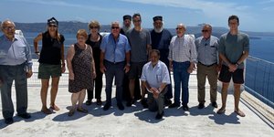 Ο Κυριάκος Μητσοτάκης στην Θηρασιά Σαντορίνης