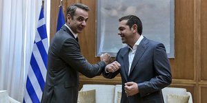 Ο Κυριάκος Μητσοτάκης και ο Αλέξης Τσίπρας