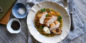 Στήθος κοτόπουλο με φακές