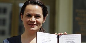 Η υποψήφια για την προεδρία της Λευκορωσίας Σβετλάνα Τιχανόφσκαγια