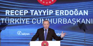 Ο Ρετζέπ Ταγίπ Ερντογάν σε ομιλία του στην Τουρκία