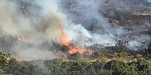 Εικόνες από τη φωτιά στην Αγία Πελαγία Κυθήρων