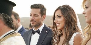 Ο Κώστας Κυρανάκης στον γάμο του με την Ελένη Αθερινού
