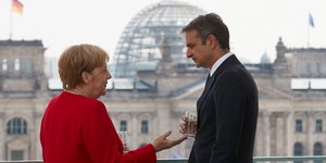 Ανγκελα Μέρκελ και Κυριάκος Μητσοτάκης στην Καγκελαρία