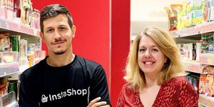 Οι ιδρυτές της start up Instashop Γιάννης Τσιώρης και Ιωάννα Αγγελιδάκη
