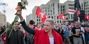H Μαρία Κολεσνίκοβα, ηγετικό στέλεχος της αντιπολίτευσης στη Λευκορωσία