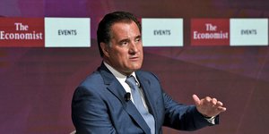 Ο Αδωνις Γεωργιάδης σε συνέδριο του Economist