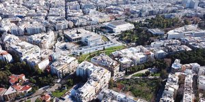 αεροφωτογραφία με σπίτια στην Αθήνα