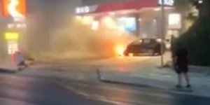 Φλεγόμενο αυτοκίνητο σε βενζινάδικο