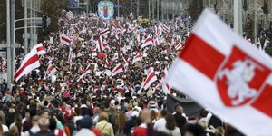 Χιλιάδες διαδηλωτές στο Μινσκ της Λευκορωσίας