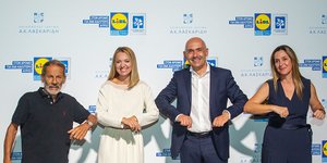 Από αριστερά - δεξιά, Σταύρος Ξαρχάκος, Βασιλική Αδαμίδου, Ιάκωβος Ανδρεανίδης, Αγγελική Κοσμοπούλου