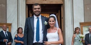 Παύλος Μαρινάκης και Κατερίνα Μαχαιριώτη στο γάμο τους