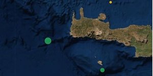 χάρτης για με επίκεντρο σεισμού στην Κρήτη 
