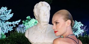 Η Βίκυ Καγιά με μαύρο φόρεμα