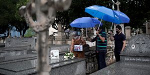 Οικογένεια σε νεκροταφείο στην Βραζιλία κάνει μνημόσυνο