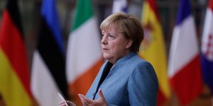 Η Ανγκελα Μέρκελ κάνει δηλώσεις στις Βρυξέλλες