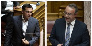 Τσίπρας και Σταϊκούρας στη Βουλή
