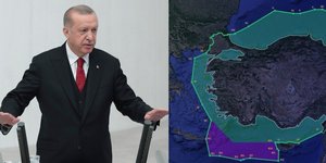 Ο Ταγίπ Ερντογάν και ο... νέος χάρτης που προωθεί η Τουρκία