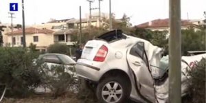 Το αυτοκίνητο που ενεπλάκη στο τροχαίο στην Κηφισίας