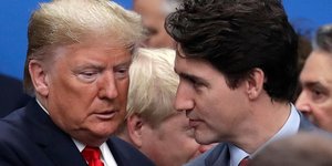 Ο πρόεδρος των ΗΠΑ, Ντόναλντ Τραμπ με τον Καναδό πρωθυπουργό, Τζάστιν Τριντό