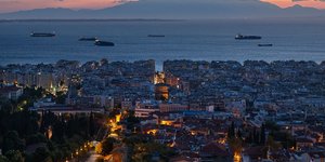 Πανοραμική εικόνα από την πόλη της Θεσσαλονίκης κατά το lockdown