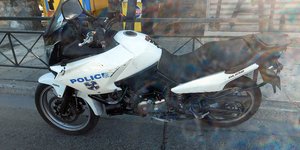 Η μοτοσυκλέτα της ομάδας ΔΙΑΣ μετά το τροχαίο