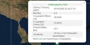 Στοιχεία σεισμού στην Χαλκιδική
