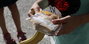Μαθητής με σχολικό γεύμα