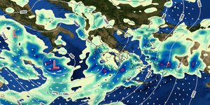 χάρτης με κακοκαιρία