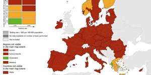 Ο χάρτης του ECDC για τον δείκτη θετικότητας στην ΕΕ