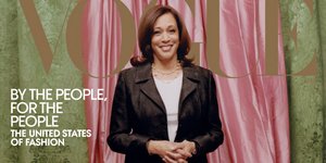 Η Καμάλα Χάρις με μαύρο κοστούμι στο εξώφυλλο της Vogue