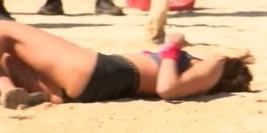 Η Κάτια Ταραμπάνκο έπεσε στο έδαφος την ώρα του αγωνίσματος του Survivor 4