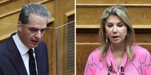 Ο Αγγελος Συρίγος και η Ζέτα Μακρή στο υπουργείο Παιδείας