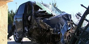 Το ΙΧ που ενεπλάκη στο τροχαίο στη Λάρισα