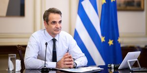 Ο Κυριάκος Μητσοτάκης στη συζήτηση στο Συμβούλιο Διεθνών Σχέσεων