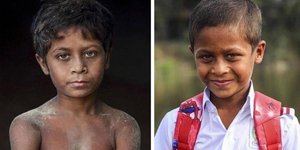 Παιδί πριν και μετά την στήριξη ενός φωτογράφου