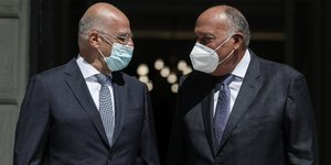 Ο Νίκος Δένδιας με τον Αιγύπτιο ομόλογό του