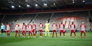 H εντεκάδα του Ολυμπιακού από το ματς με την Αρσεναλ