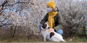 κιτρινο σκουφι κασκολ σκυλος 