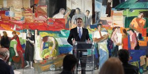 Ο Κυριάκος Μητσοτάκης στην Εθνική Πινακοθήκη