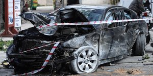 Το ΙΧ που ενεπλάκη στο τροχαίο