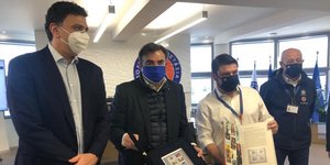 Συνάντηση Χαρδαλιά με τον αντιπρόεδρο της Κομισιόν Μ. Σχοινά, στις εγκαταστάσεις της Πολιτικής Προστασίας