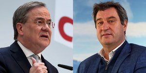 Oι πρόεδροι των CDU και CSU, Άρμιν Λάσετ (αριστερά) και Μάρκους Ζέντερ (δεξιά)